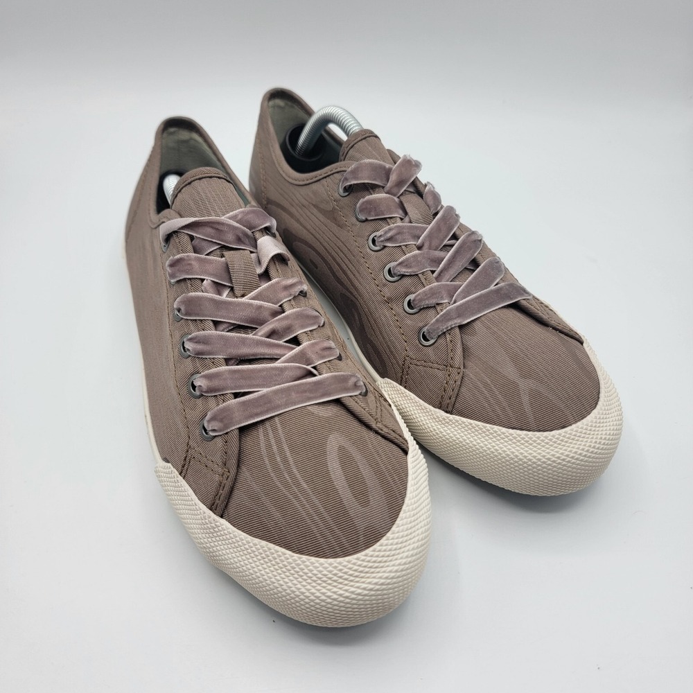 SeaVees Monterey Sneakers Shoes Womens 8 Taupe Cambria Moire Lace Up NWOB